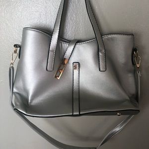 Silver tote bag